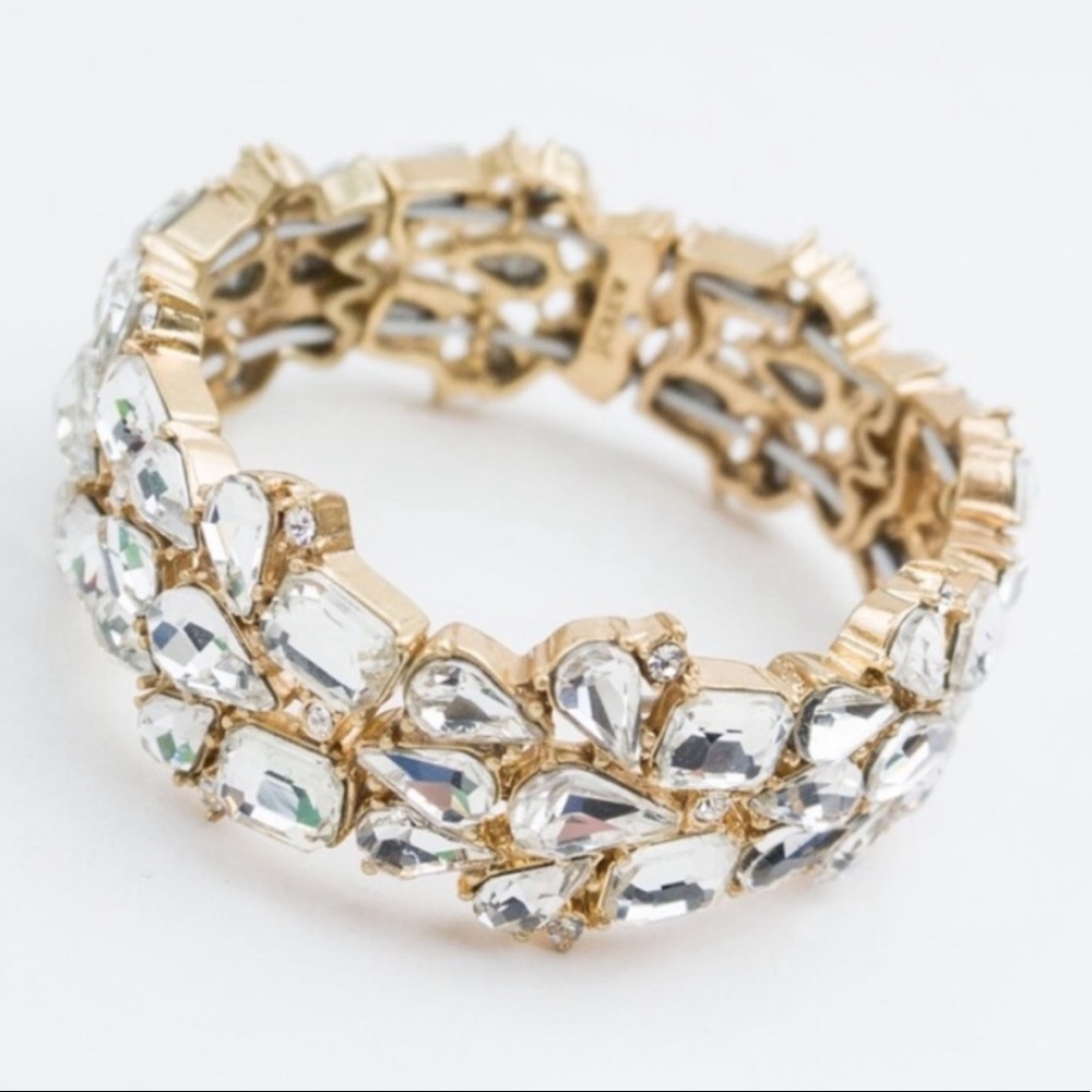 J.Crew Clear Rhinestone Stretch Bracelet
